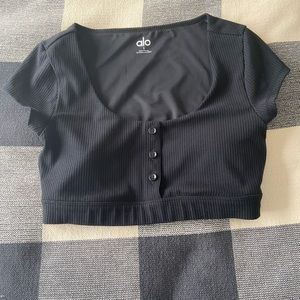 Alo Yoga Blissful Henley Bra Top